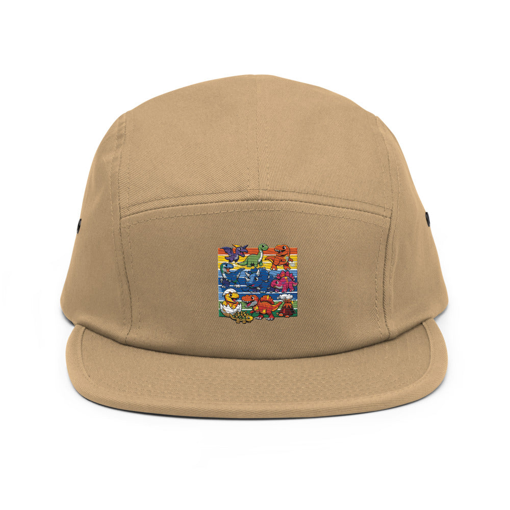Retro Rainbow Dino Parade - Khaki