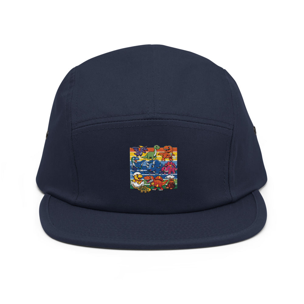 Retro Rainbow Dino Parade - Navy