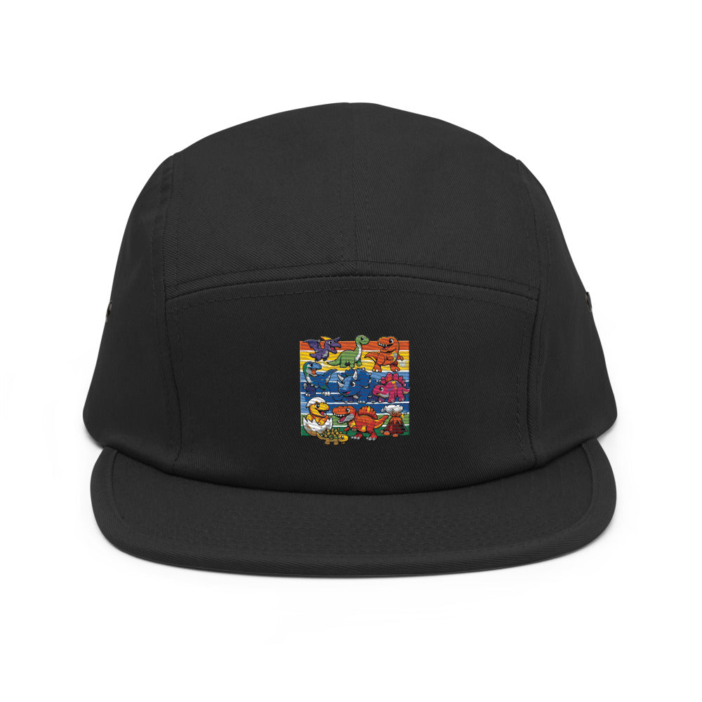 Retro Rainbow Dino Parade - Black
