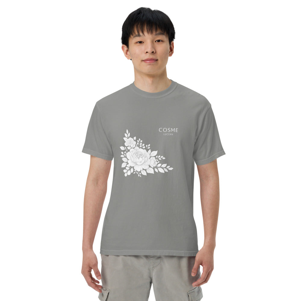 Monochrome Bloom Chest Tee - Grey