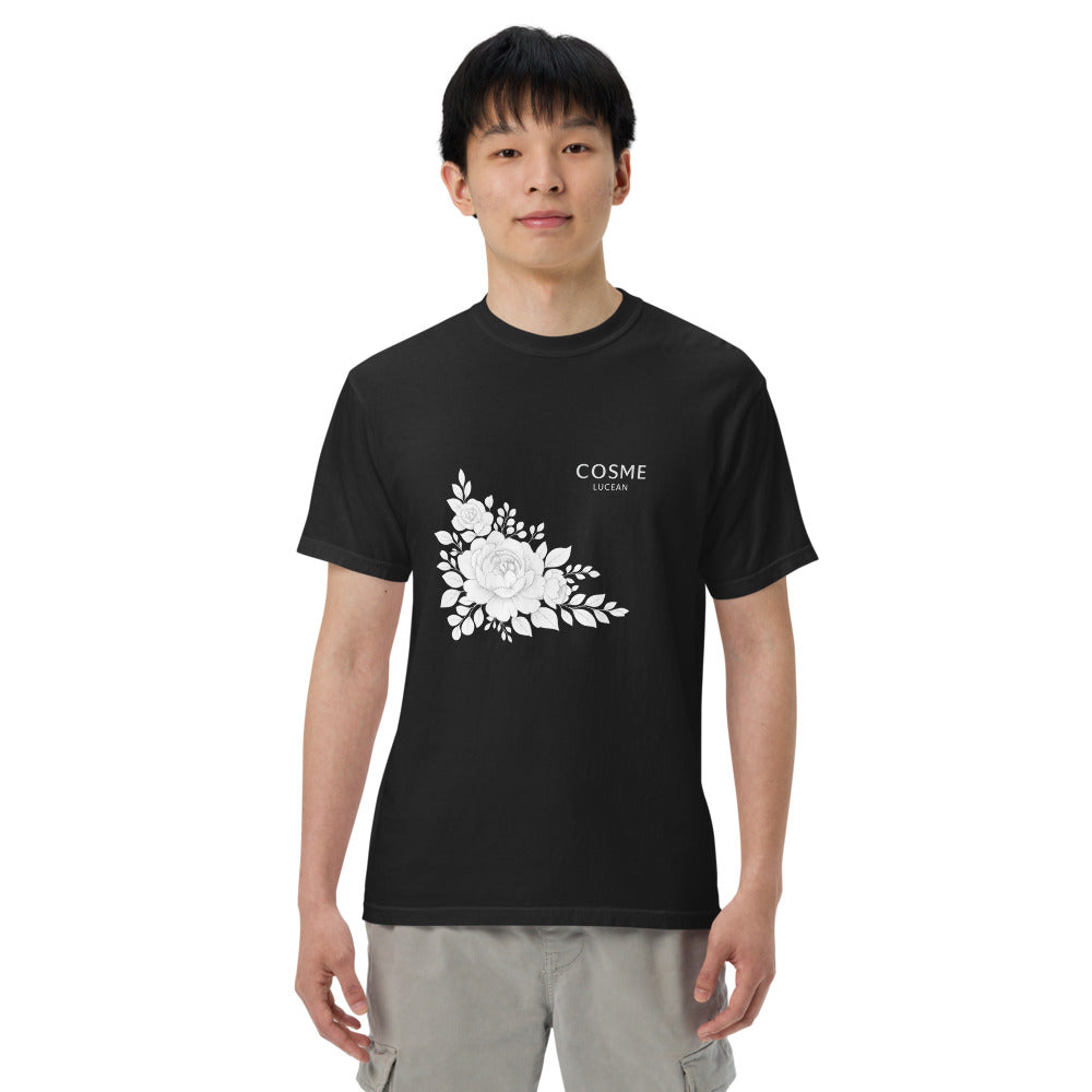 Monochrome Bloom Chest Tee - Black