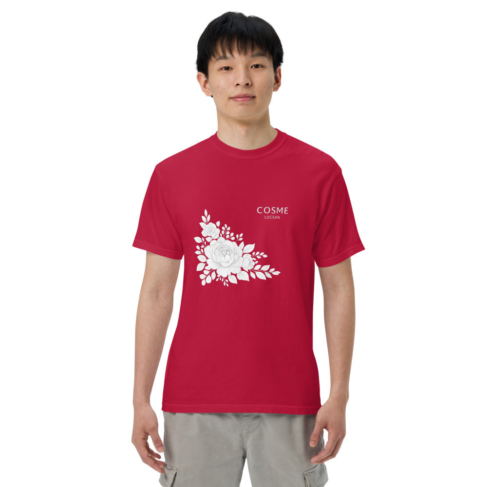 Monochrome Bloom Chest Tee - Red