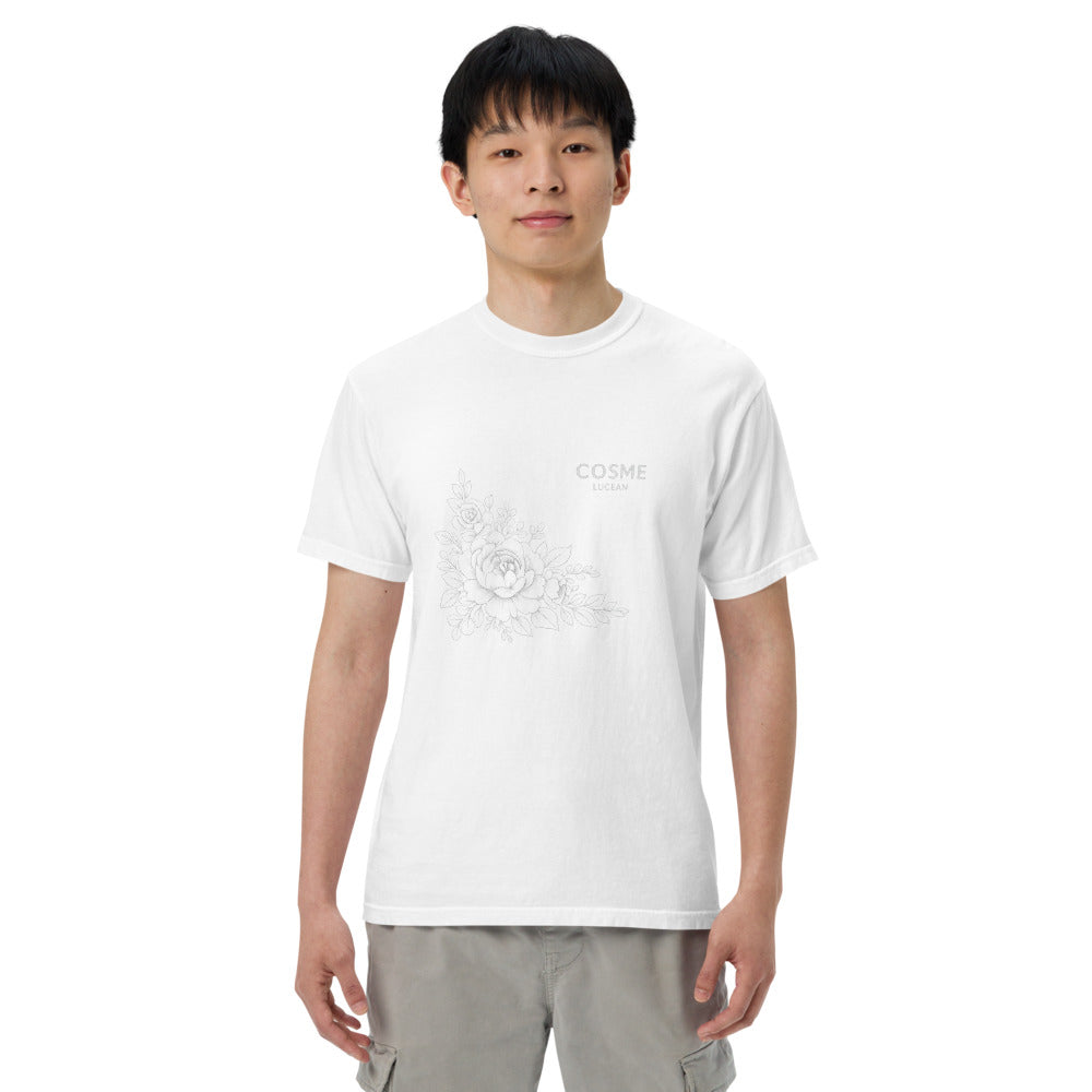 Monochrome Bloom Chest Tee - White