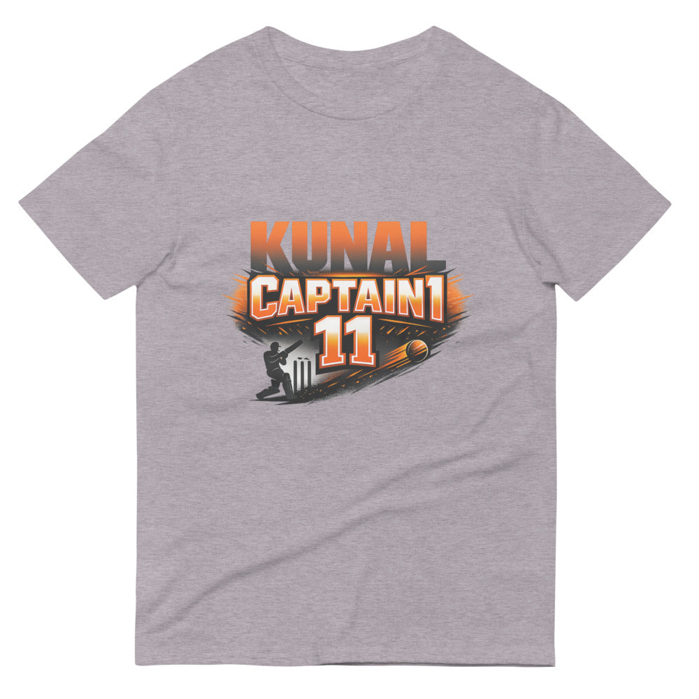 Kunal Captain 11 Blaze Cricket Tee - Heather Grey