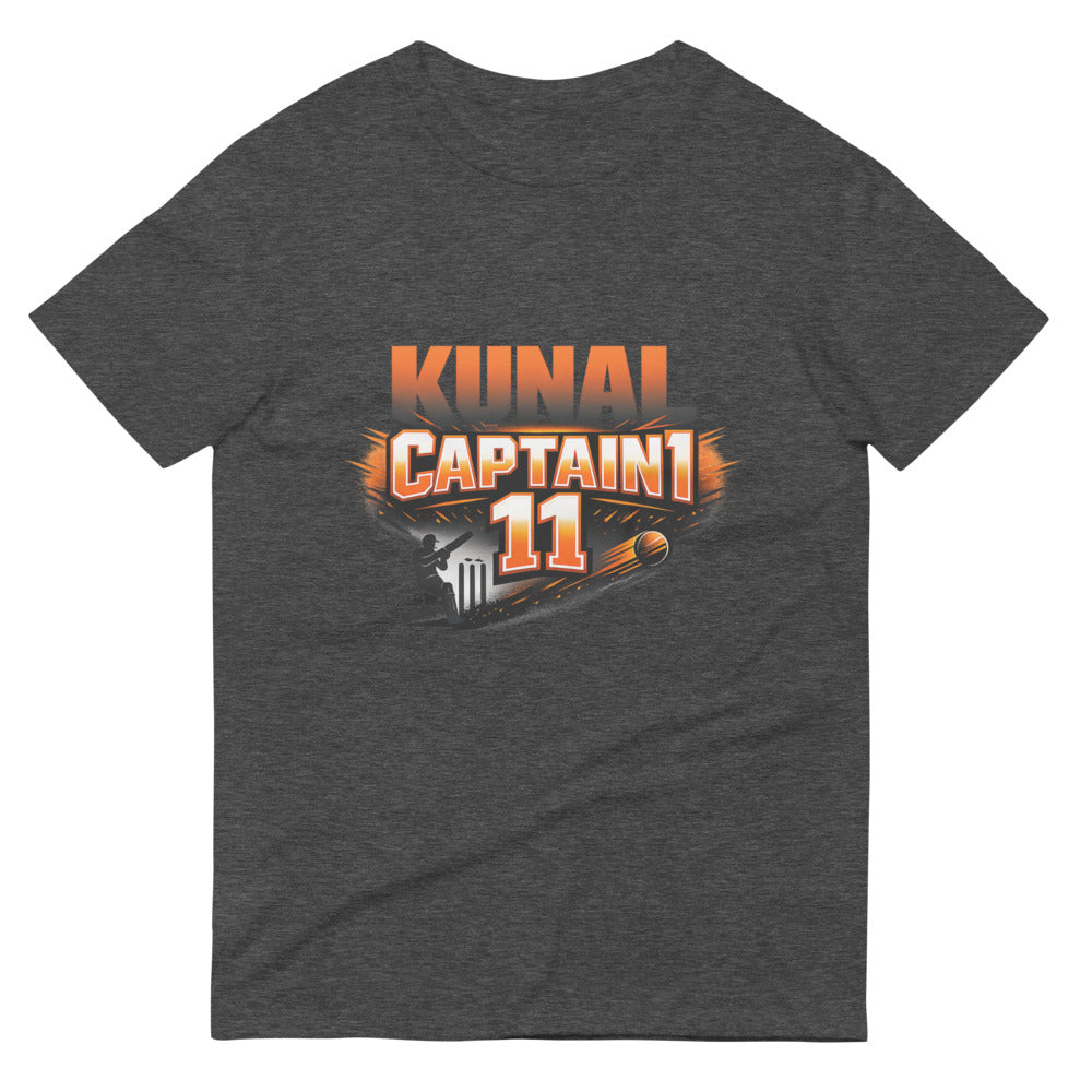 Kunal Captain 11 Blaze Cricket Tee - Heather Dark Grey