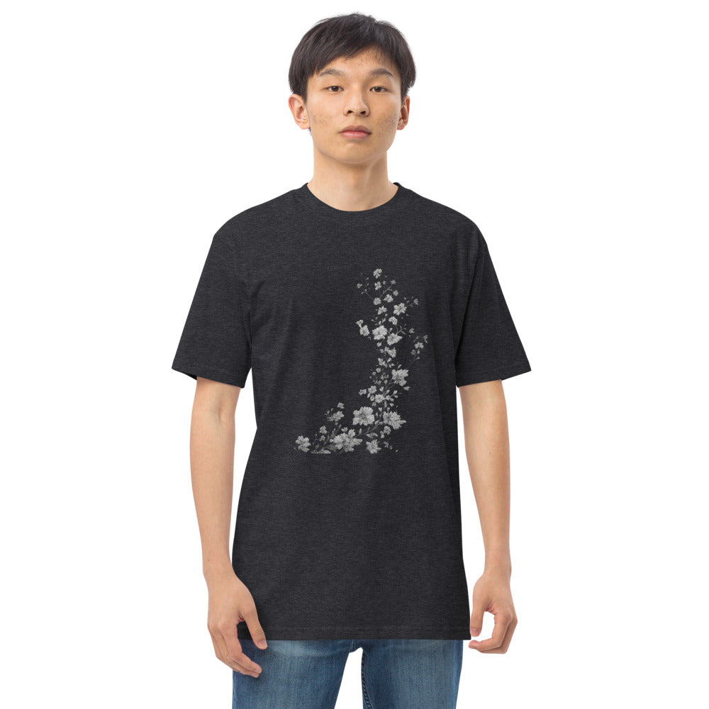 Midnight Floral Cascade - Charcoal Heather