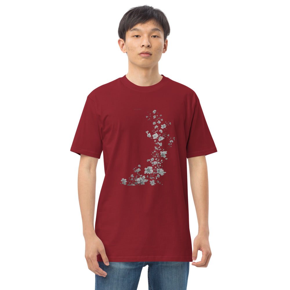 Midnight Floral Cascade - Brick Red
