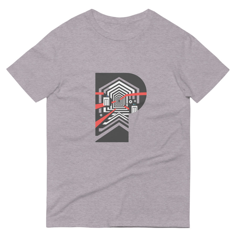 Red Ribbon Chevron Portal - Heather Grey