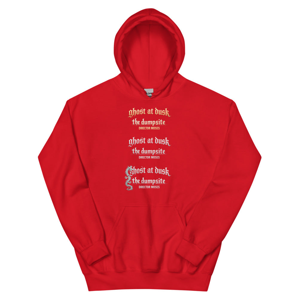 Ghost at Dusk Dragon Hoodie - Red