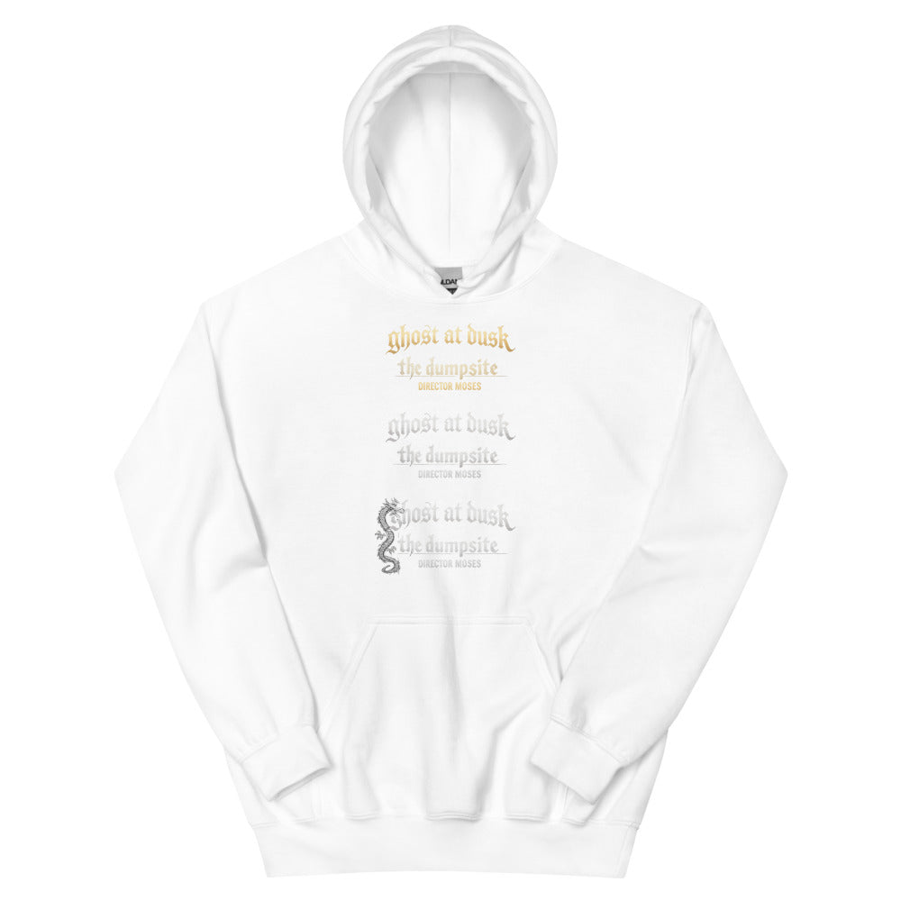 Ghost at Dusk Dragon Hoodie - White