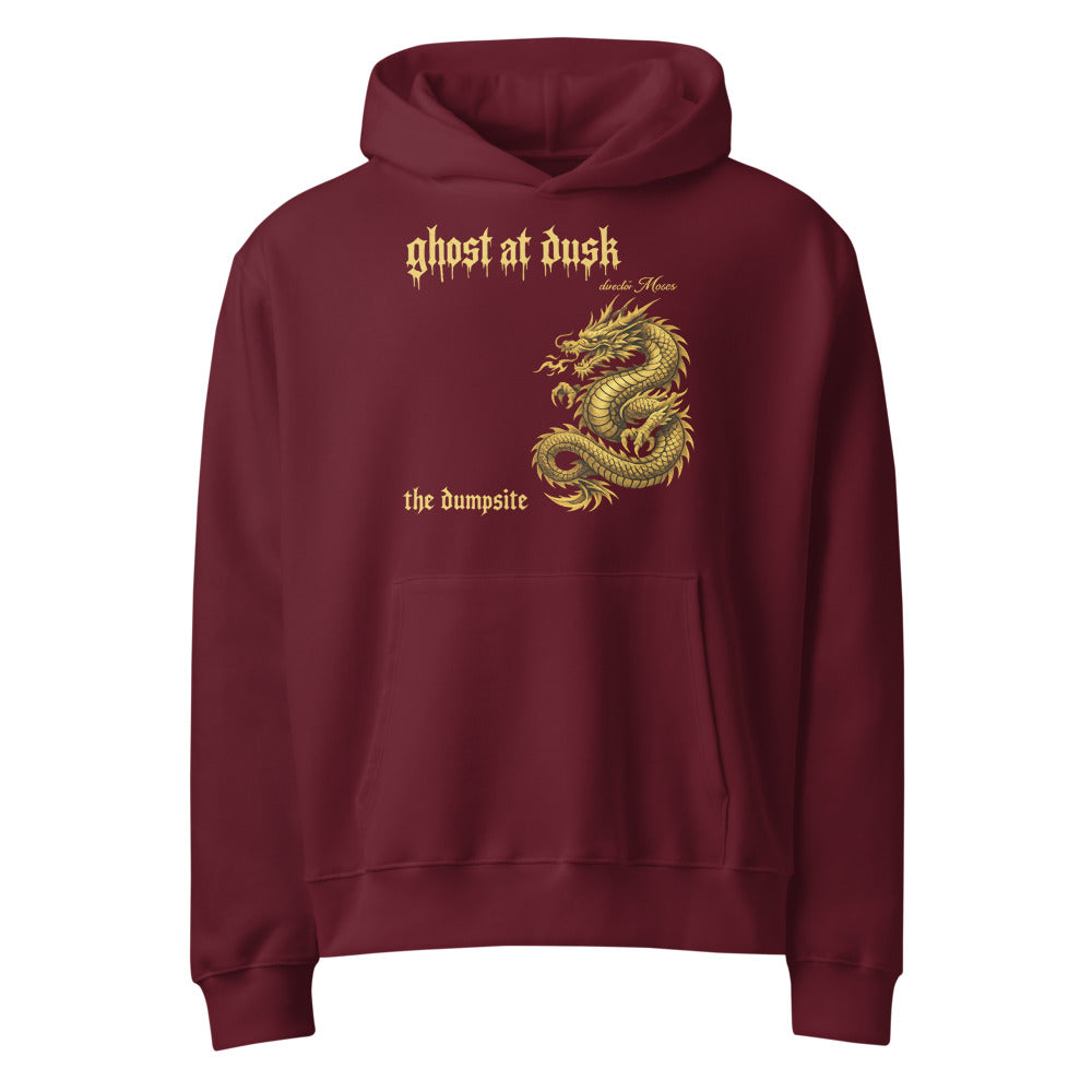 Gilded Dusk Dragon Hoodie - Maroon