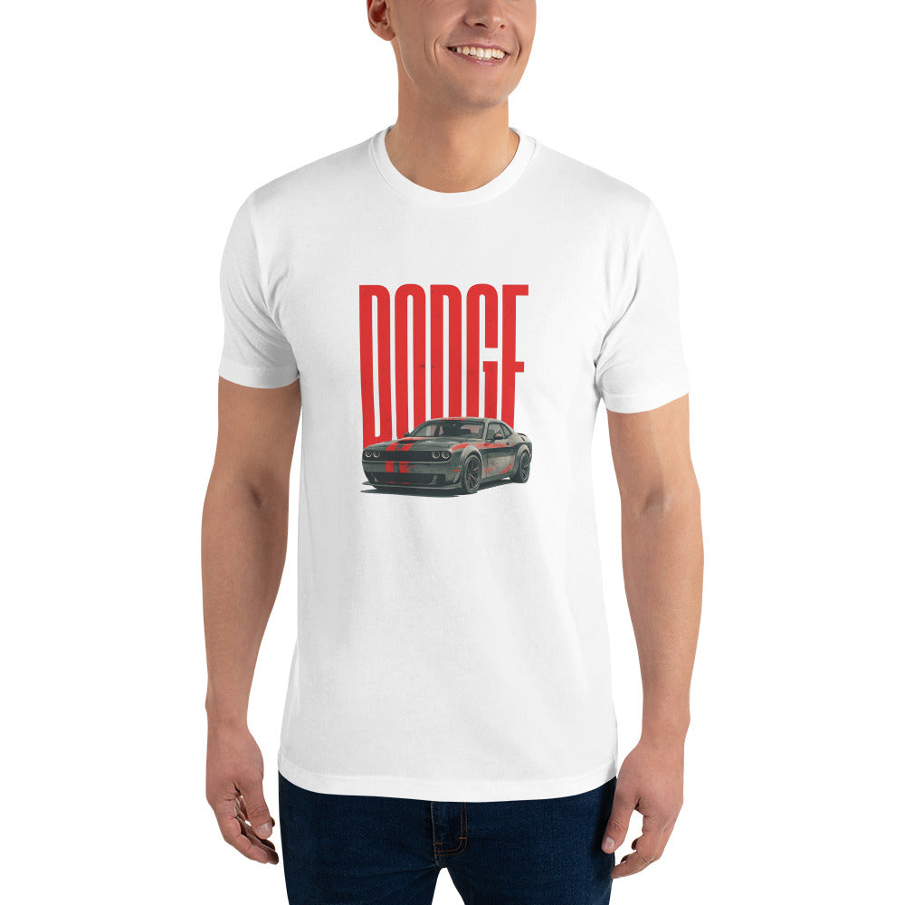 Crimson Stripe Muscle Machine - White