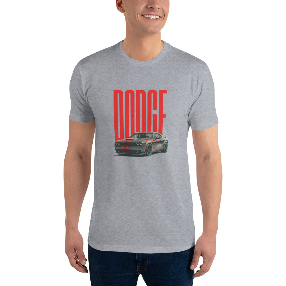 Crimson Stripe Muscle Machine - Heather Grey