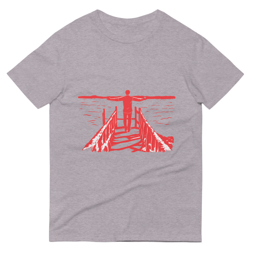 Crimson Horizon Embrace - Heather Grey