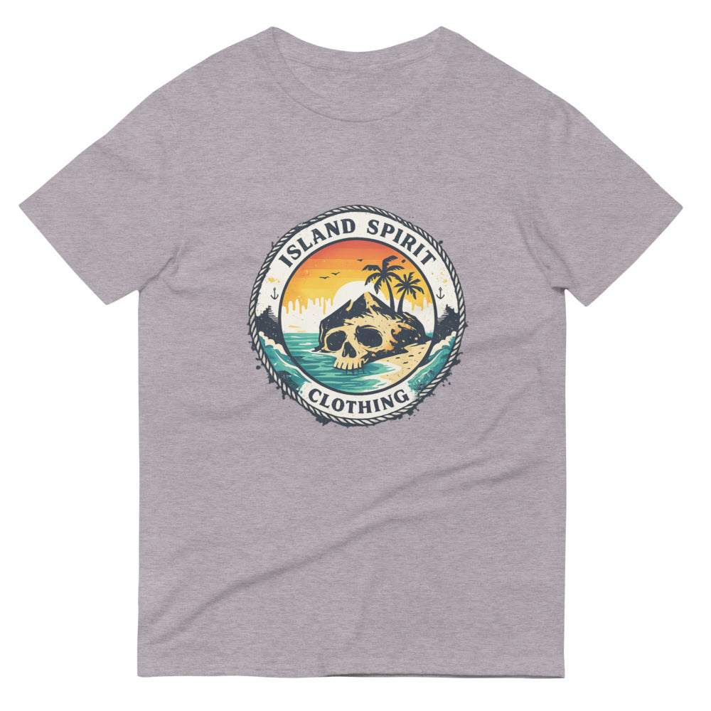 Skull Isle Sunset Emblem - Heather Grey