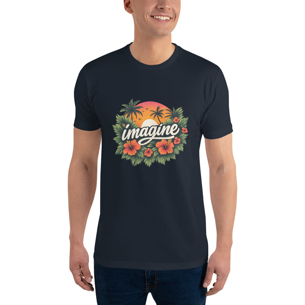 Imagine Tropical Sunset Graphic Tee - Midnight Navy