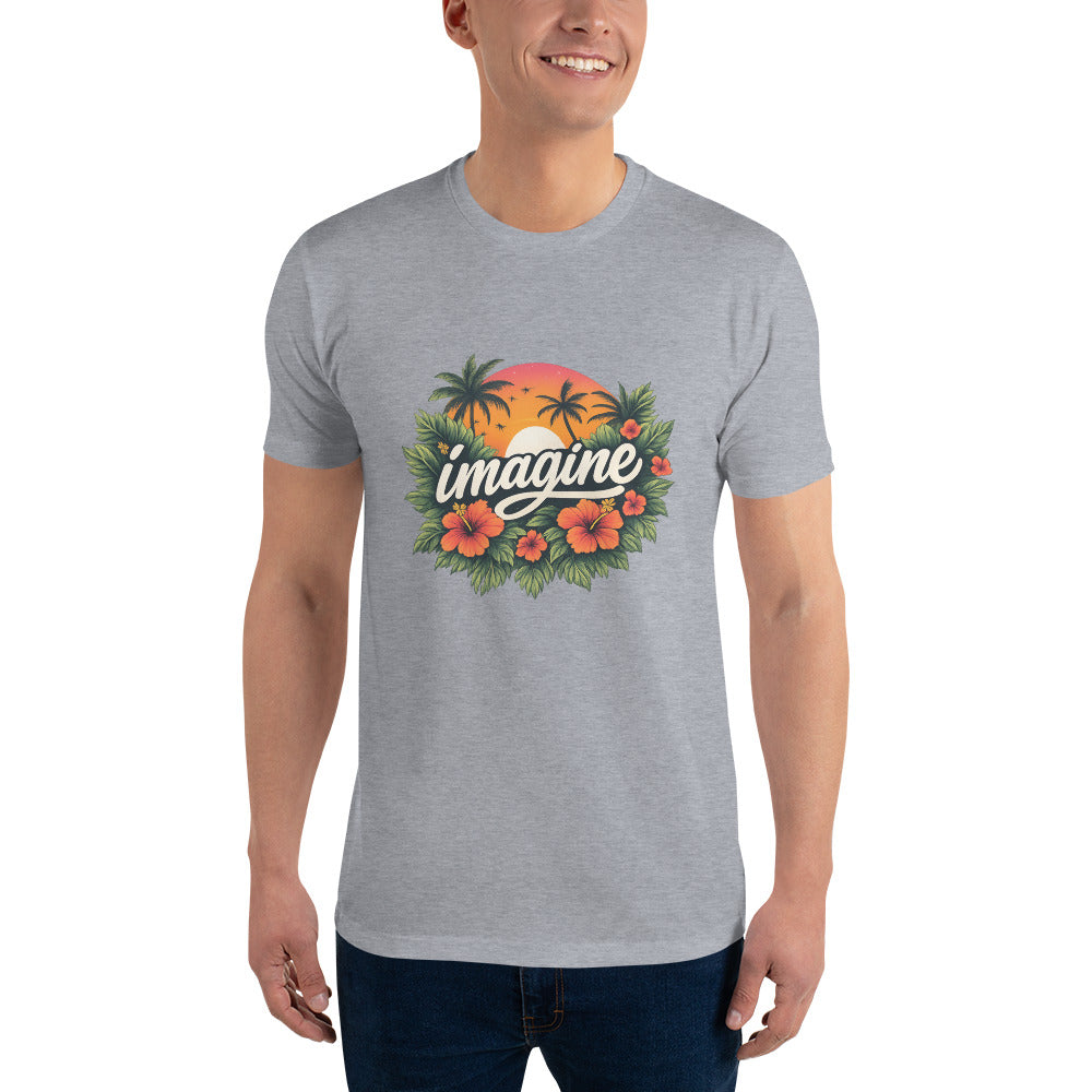 Imagine Tropical Sunset Graphic Tee - Heather Grey