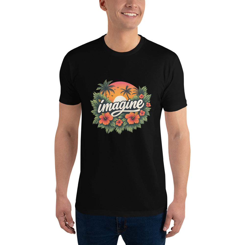 Imagine Tropical Sunset Graphic Tee - Black
