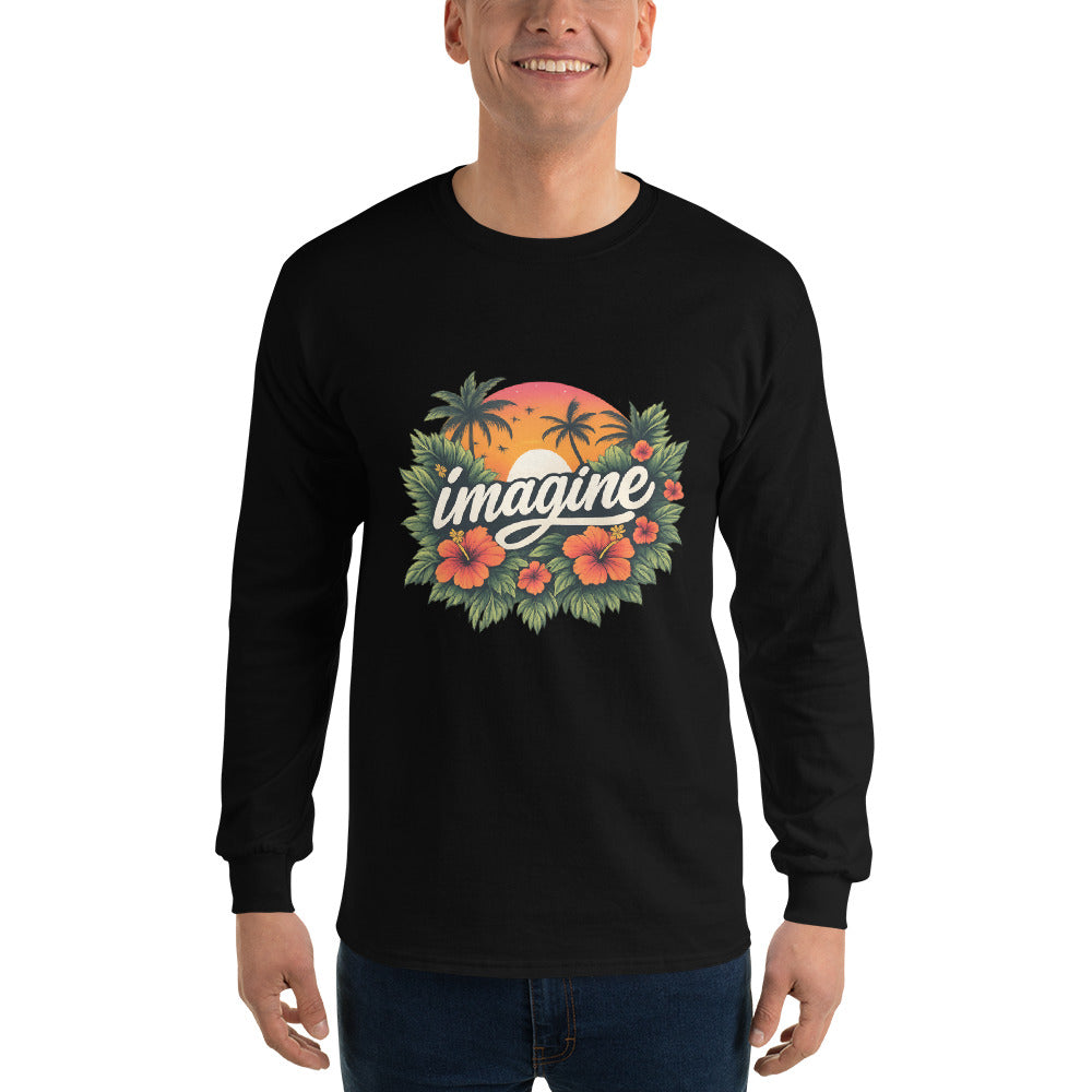 Imagine Tropical Sunset Graphic Tee - Black