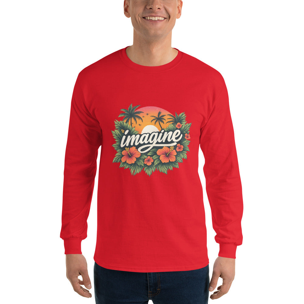 Imagine Tropical Sunset Graphic Tee - Red