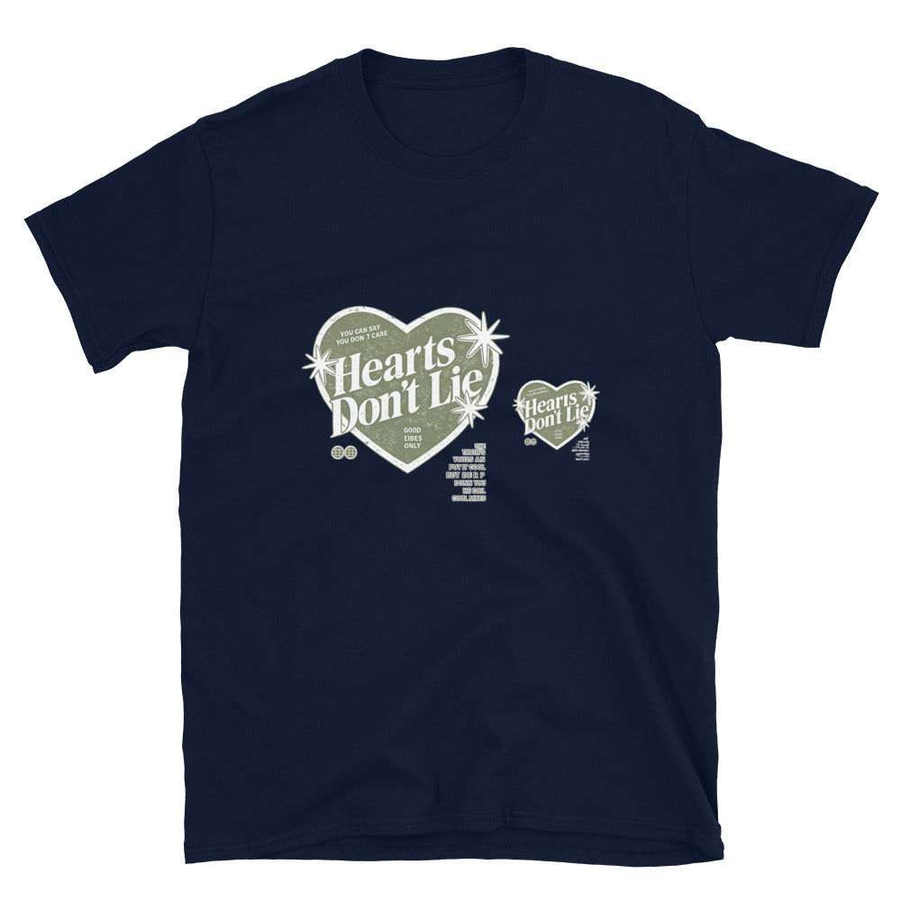 Hearts Don't Lie Retro Tee - Navy