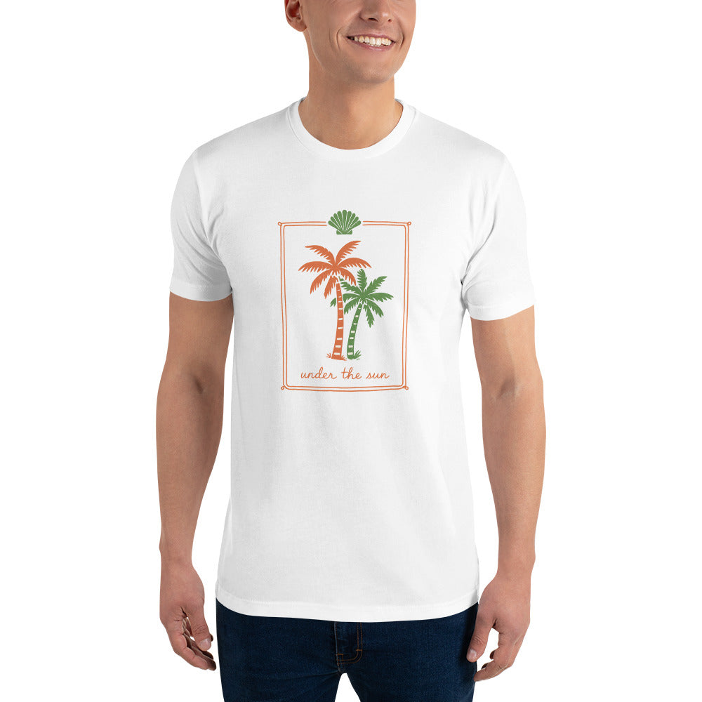 Sunlit Twin Palm Print - White