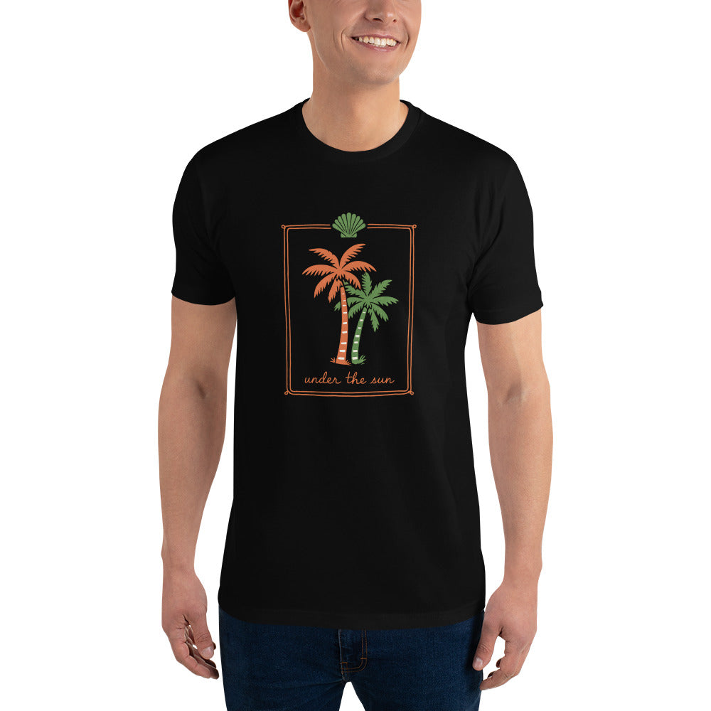 Sunlit Twin Palm Print - Black