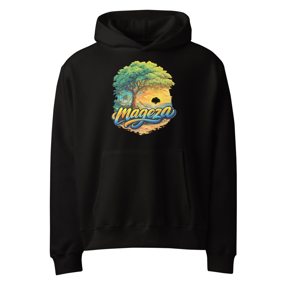 mageza Tropical Tree Beach Sunset - Black