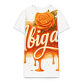 Honeyed Orange Abigail Print - White