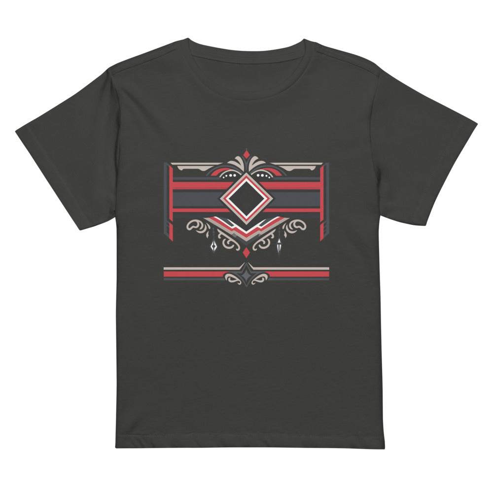 Midnight Ruby Deco Boxy Tee - Vintage Black