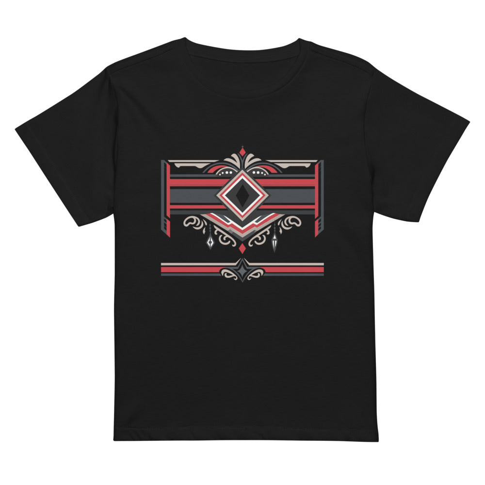 Midnight Ruby Deco Boxy Tee - Black