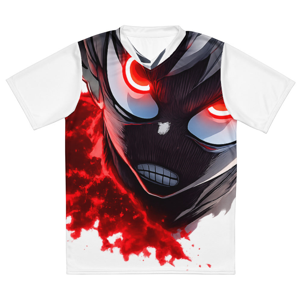 Crimson Ember Rage Portrait - White