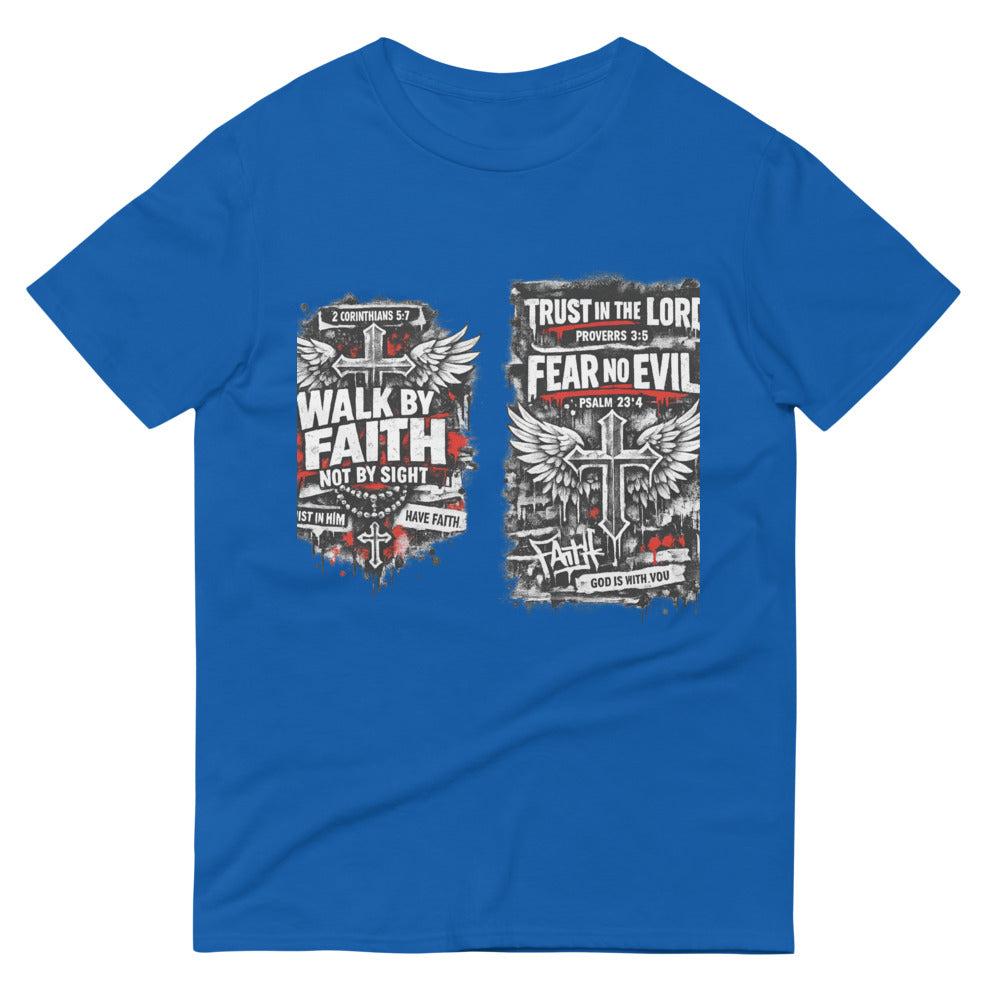 Faith Over Fear Graffiti Tee - Royal Blue