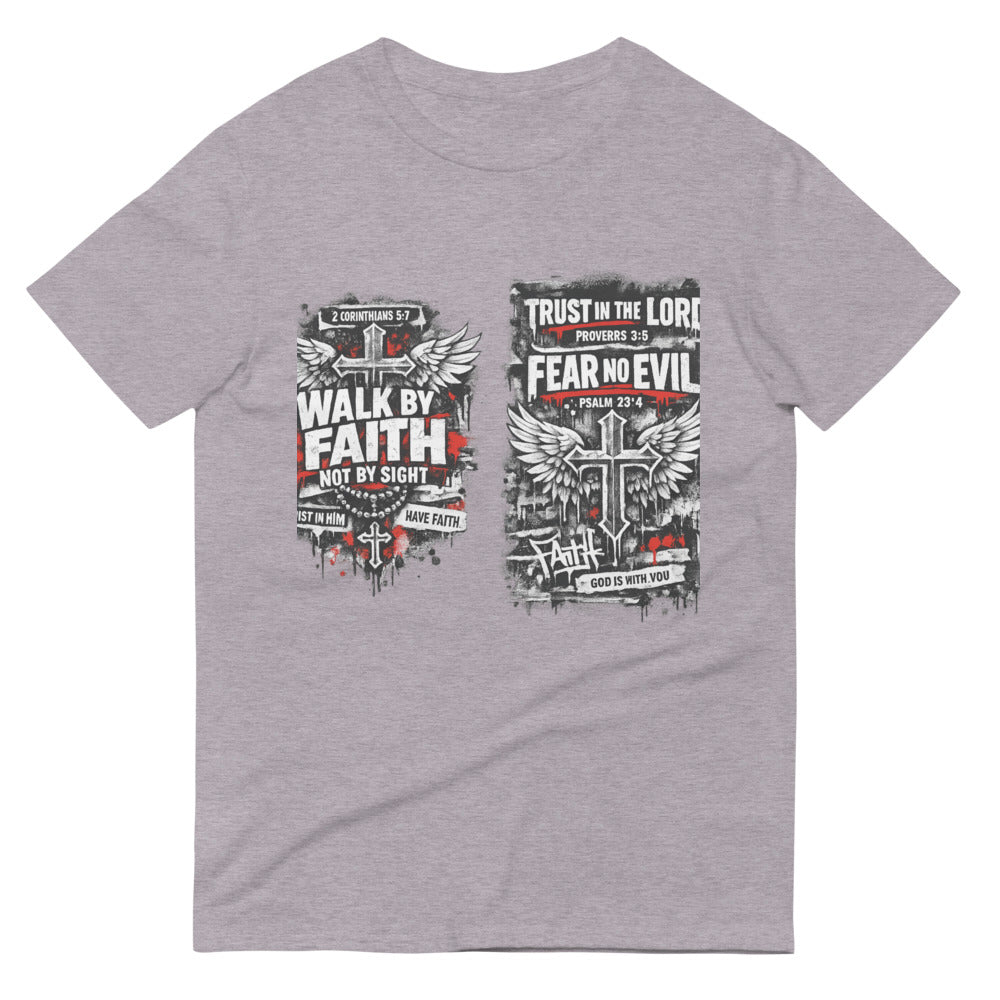 Faith Over Fear Graffiti Tee - Heather Grey