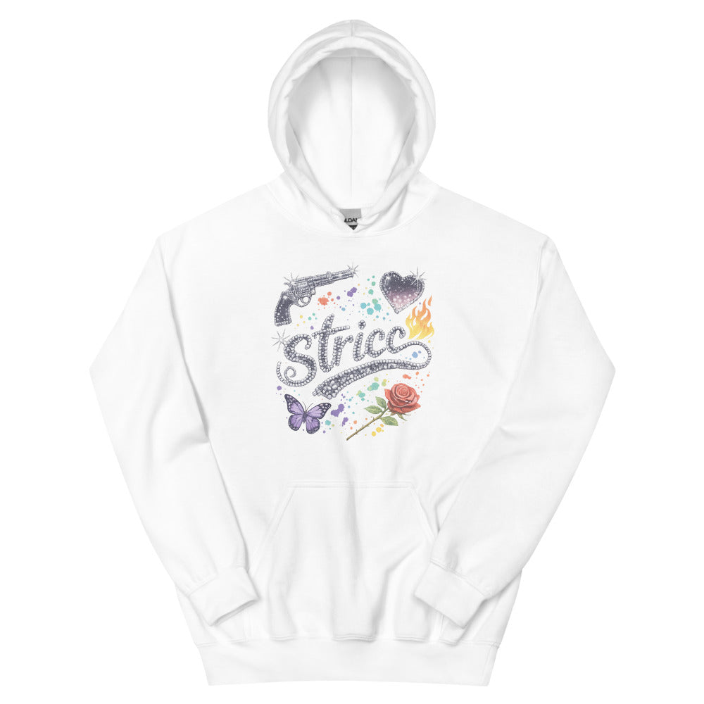 Sparkling Rebel Rhinestone Collage - White