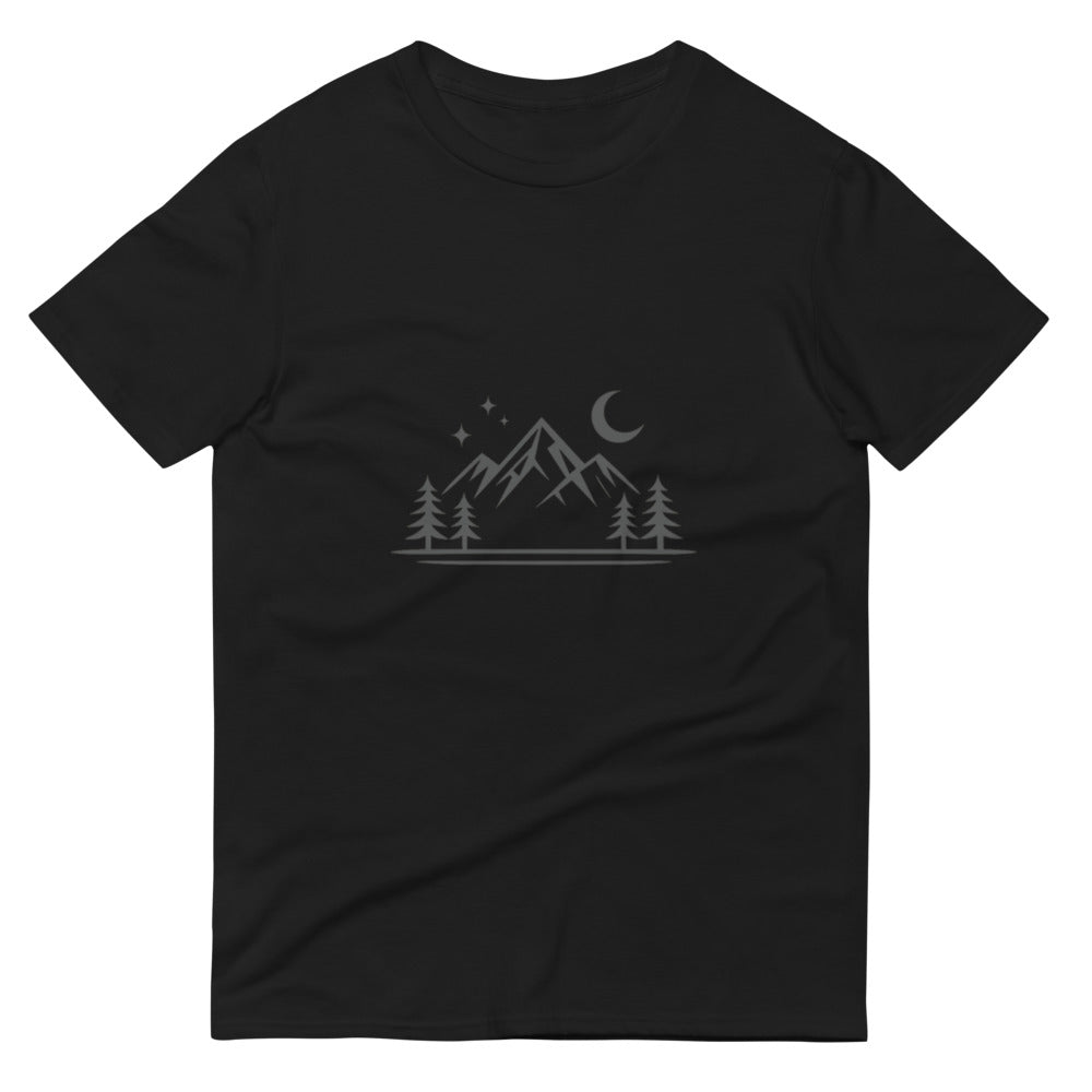 Moonlit Mountain Silhouette Tee - Black