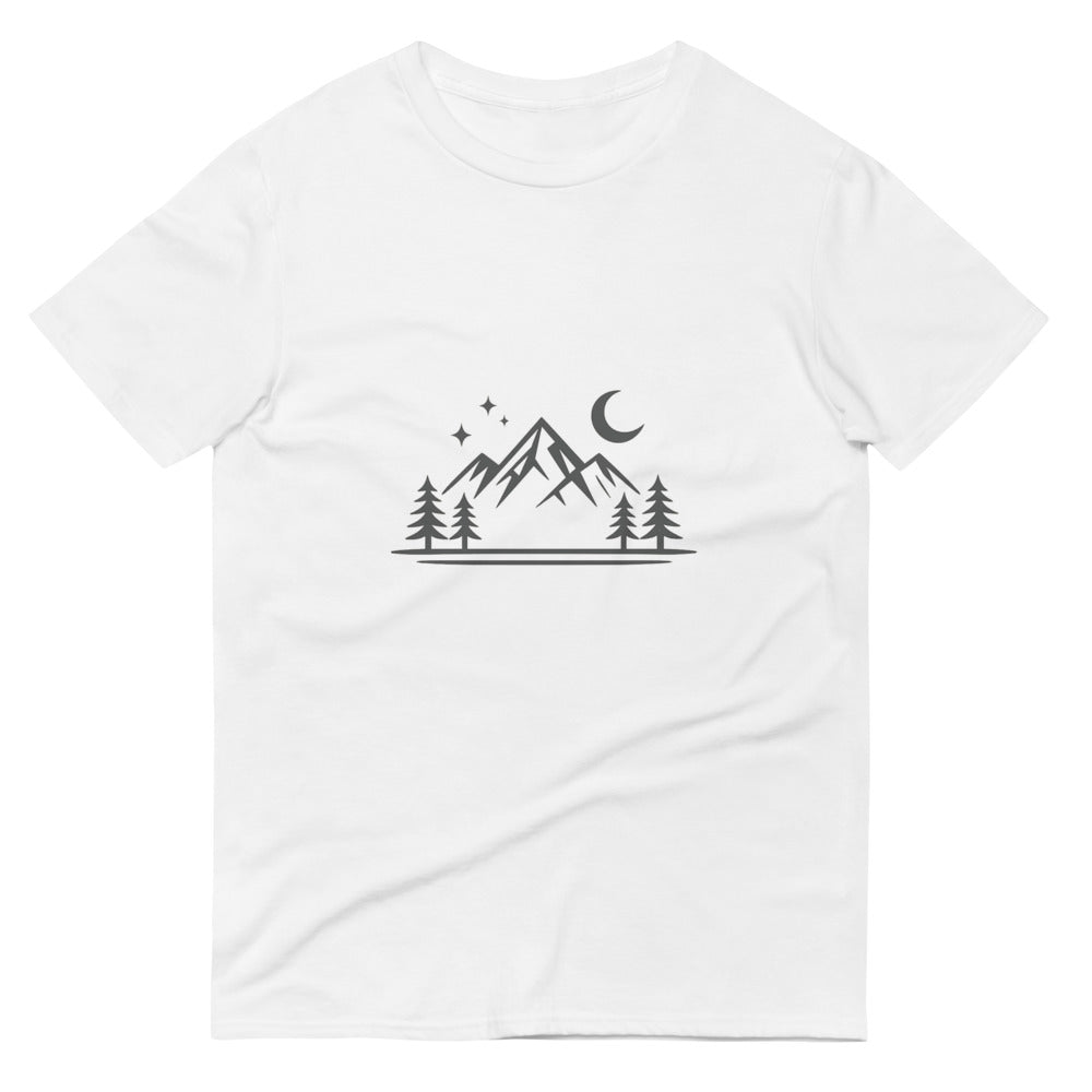 Moonlit Mountain Silhouette Tee - White