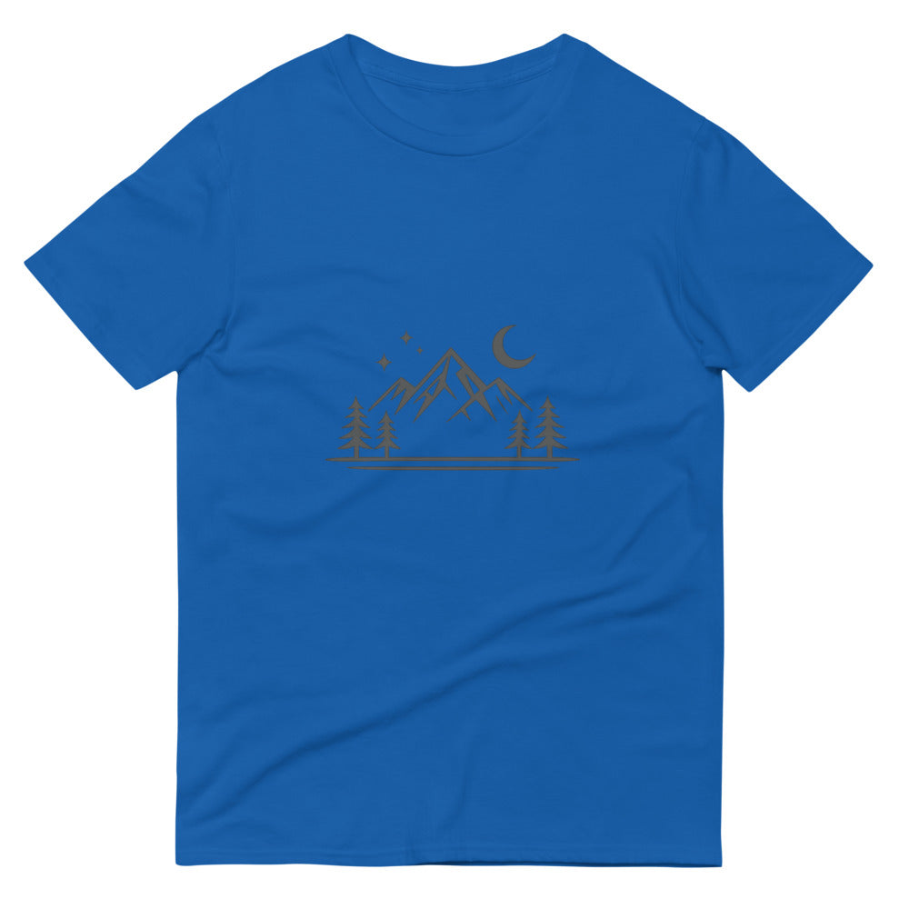 Moonlit Mountain Silhouette Tee - Royal Blue