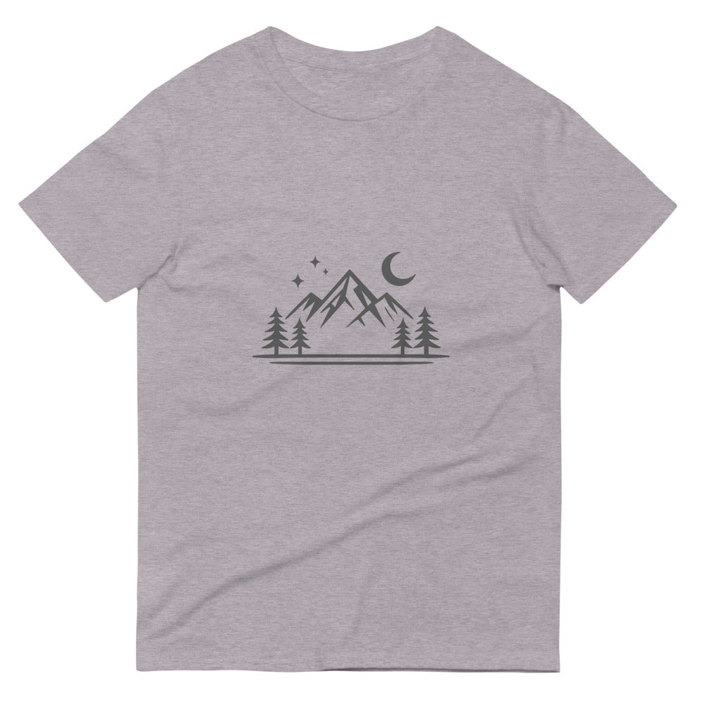 Moonlit Mountain Silhouette Tee - Heather Grey