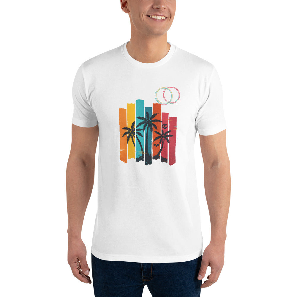 Neon Palm Strip Skyline - White