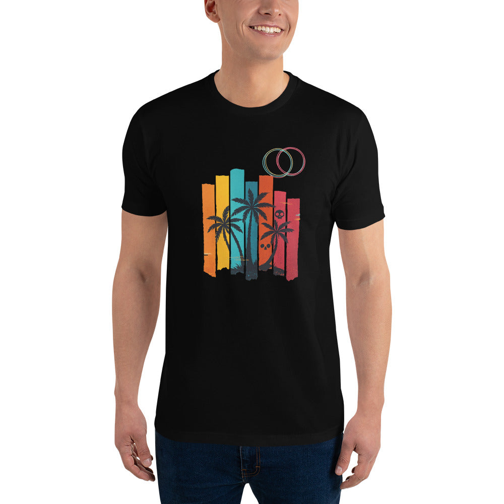 Neon Palm Strip Skyline - Black