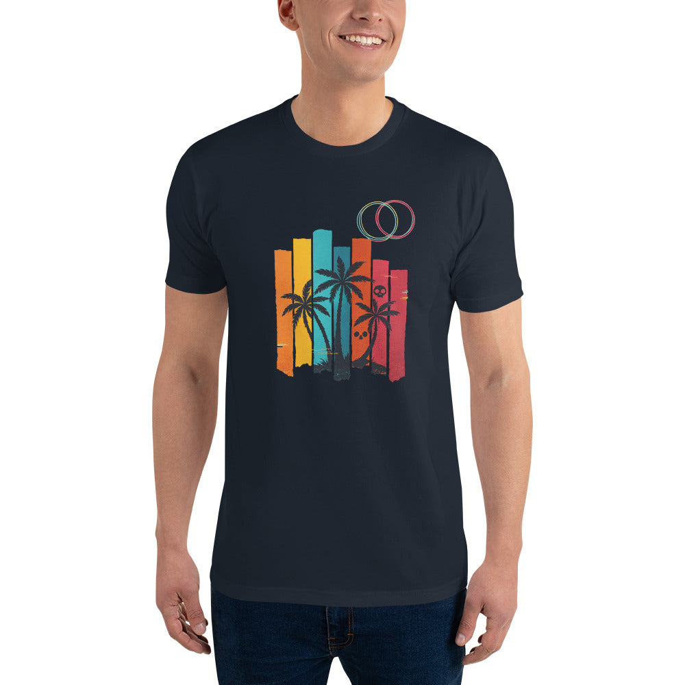Neon Palm Strip Skyline - Midnight Navy