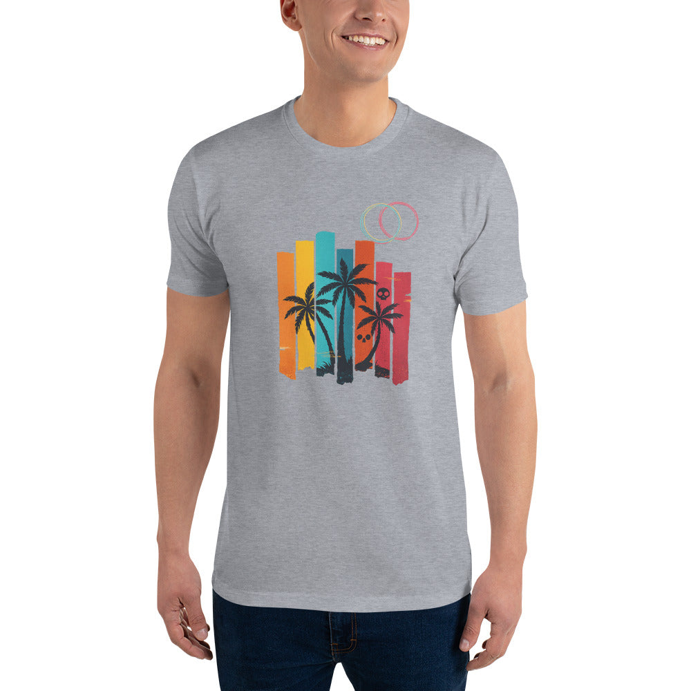 Neon Palm Strip Skyline - Heather Grey