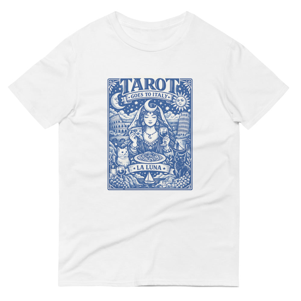 Blue La Luna Italian Tarot Print - White