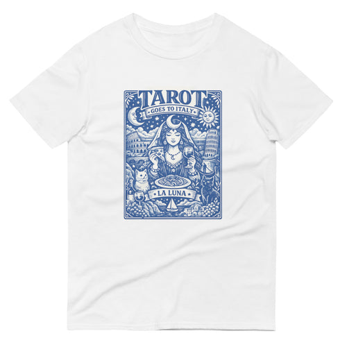 Blue La Luna Italian Tarot Print - White