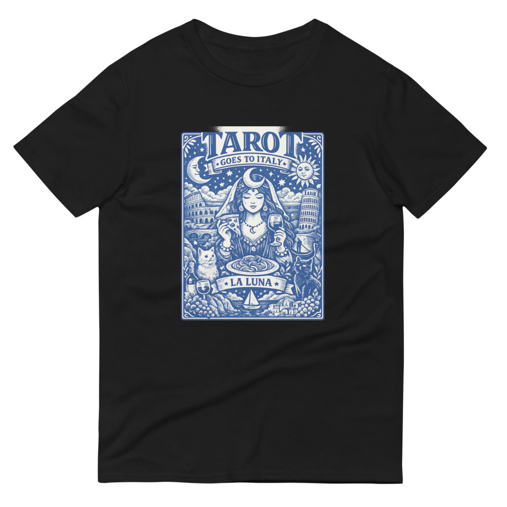 Blue La Luna Italian Tarot Print - Black