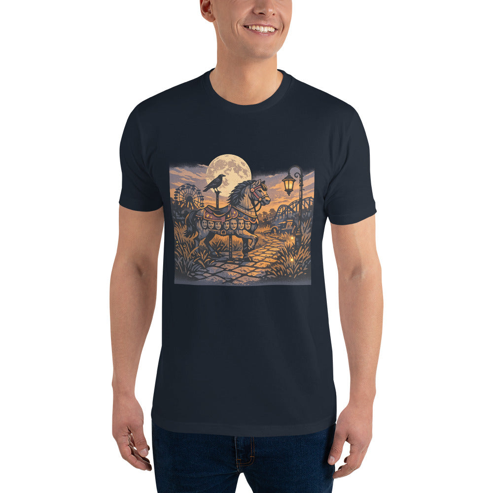 Moonlit Carousel Echoes - Midnight Navy