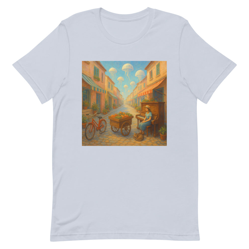 Jellyfish Lantern Market Art Print - Light Blue